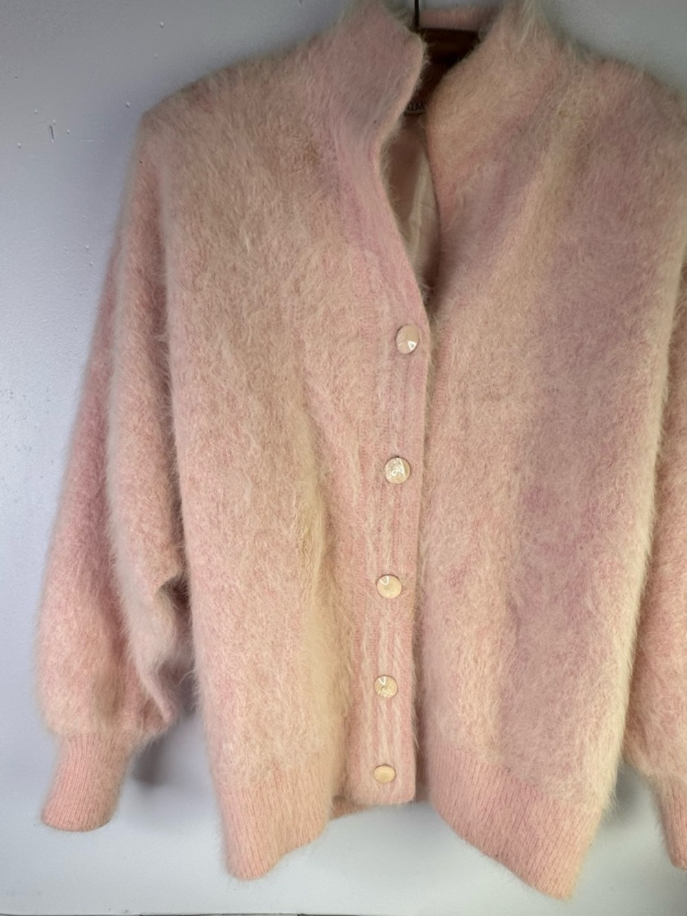 Stillman Studios Angora Cardigan Sweater Jacket large Pink VINTAGE - Picture 2 of 10